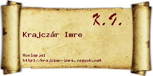 Krajczár Imre névjegykártya