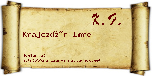 Krajczár Imre névjegykártya